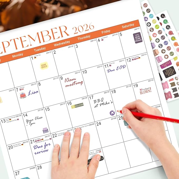 2026 Calendar, 2026 Wall Calendar, Monthly Calendars 12 Month Forest 12" x 24" Opened, Thick Glossy Paper for Organizing Planning, Ideal for Home Office