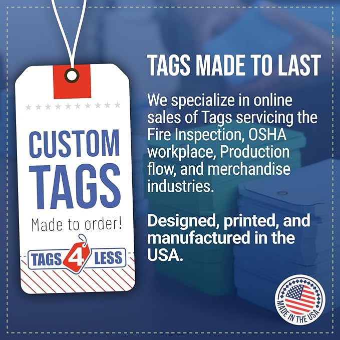 Tags 4 Less 15 Mil Waterproof Plastic Tags, Pack of 100 – 2” x 4” Heavy Duty Plastic Tags for Labeling, Outdoor Tagging, Equipment Labeling, Luggage, Valves & More (Fluorescent Orange/Red)