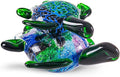 EUSTUMA Hand Blown Glass Sea Turtle with Babies Figurines,Sea Animal Ornament for Home Decor,Sea Animals Collection for Birthday Gift,Glass Tortoise Sculpture