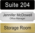 Custom Office Engraved Name Plate for Door or Wall Sign, Personalized Door Name Plate for Office with Adhesive, Laser Engraving, 10 Colors Available, 3 Styles (2" x 8")