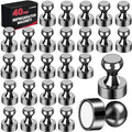 LOVIMAG Fridge Magnets 40Pcs Refrigerator Whiteboard Small Strong Magnet Classroom Kitchen Accessories Decorative Locker Set Decor Must Haves Office Calendar Refrigerador Magnetic Cute Crafts Black