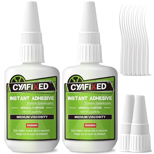 Medium Super Glue Kit, 113.6 Gram (4 oz) CA Glue with Anti-Clog Cap & Microtips for Woodworking, 3D Printing, Aquarium, Crafts, Plastic – Instant Cyanoacrylate Adhesive Repair Shoe, Ceramic, Glass