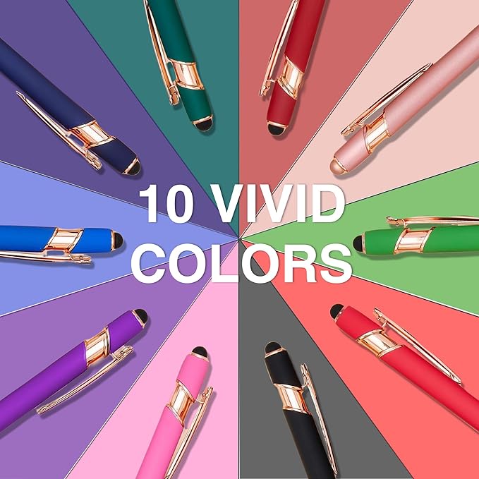 CRME Custom Engraved Ballpoint Pens Bulk Customized Metallic Printed Name Pens Personalized Pen with Text Logo Flowing Black Ink Smooth Writing for School,Journaling,Wedding,Office Rose Gold Pen