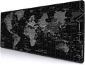 Armanza Large Gaming Mouse Pad, Long Mouse Pads for Desk, Desk Keyboard Mouse Mat, Non-Slip Base Mousepad for Laptop, Office, Home, 31.5" x 11.8"- Black World Map