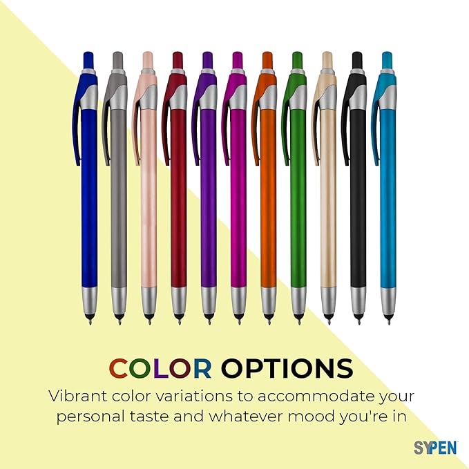 Personalized with Your Custom Logo or Text Pens-Pack of 450- for Marketing, Parties, and Events, 2 in 1 Capacitive Stylus & Ballpoint Pen Compatible with Touchscreen Devices, Black Ink, Blue Pens