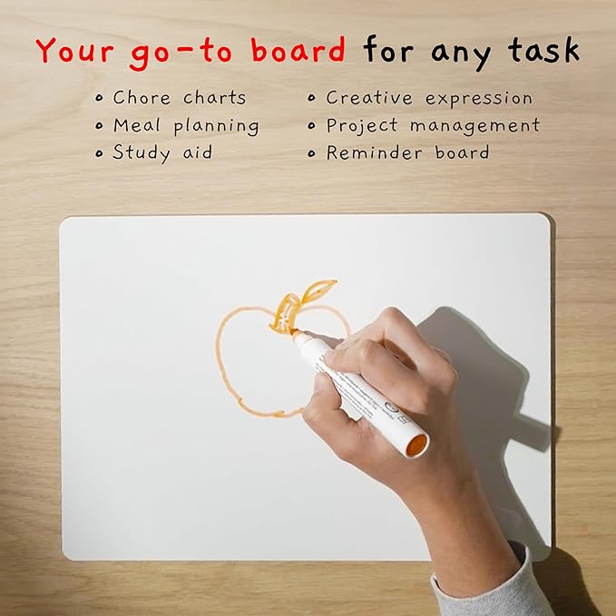 Board Geeks Mini Dry Erase Board for Kids, 3-Pack - 9x12-Inch Small White Boards for Students and Teachers - Double-Sided, Portable, and Easy-to-Clean Writing Boards for Classroom, Office, or Home