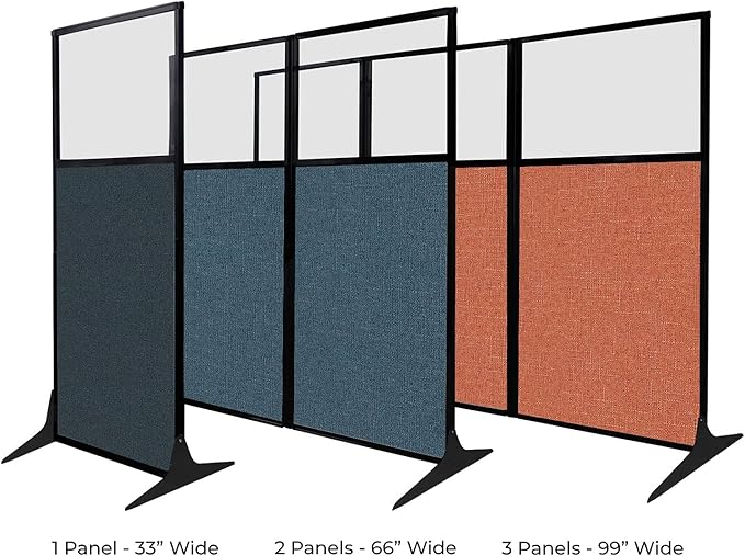 Versare Workstation Partition | Portable Wall Divider | Modern Office Cubicle | Free Standing Privacy Screen | Flexible Work Space | 66" x 70" Mocha Fabric Panels