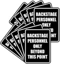 Portrait Round Backstage Personnel Only Beyond This Point Door or Wall Sign Easy Installation | Music | Concert | Festivals Sign (Black) - Large (10 Pack)