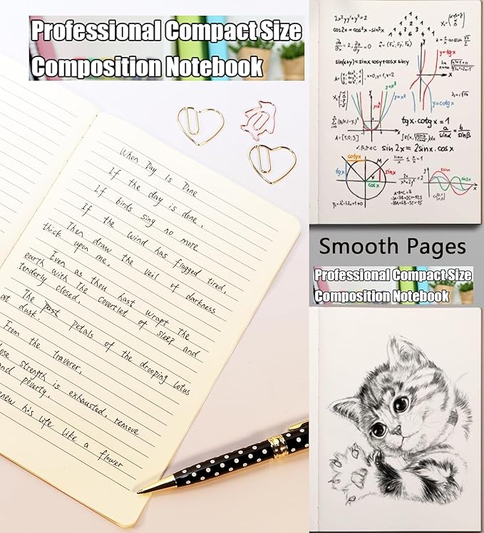 Zegrox 32 Pack A5 ruled Notebook Journals for travelers,students and office,Writing diary Subject Notebooks, Lined thick paper,60Pages, 30 Sheets,8.3x5.5inch