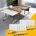 Conference Table Flip Top Mobile Conference Room Tables,Folding Conference Table with Wheels,Large Meeting Training Seminar Table Saving Space for Office Classroom (12, E, 61'')