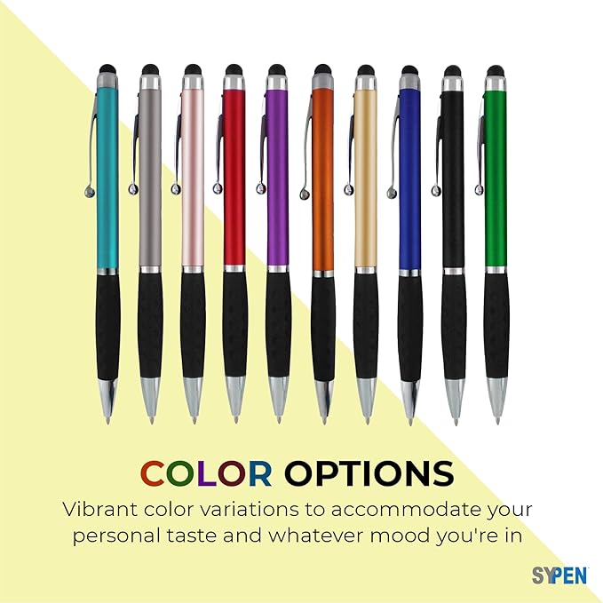 SyPen Personalized Pens With your Custom Logo or Text-600 Pack Bulk-for Businesses, Parties, and Events, 2 in 1 Ballpoint Pen & Stylus for Touchscreen Devices, Orange Barrel, Black Ink