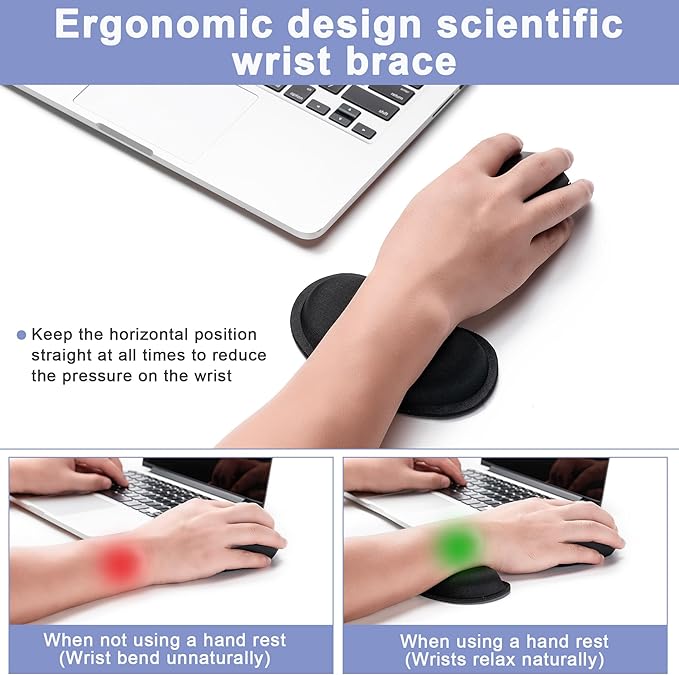 Hoewina Keyboard Wrist Rest,Ergonomic Wrist Rest,Superfine Fabric and Gel Memory Foam Wrist Pad for Computer Keyboard for Easy Typing & Pain Relief, Suitable for Office, Family,Outdoor, Gradient Style