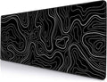 Armanza Large Mouse Pad, Extended XL Gaming Mousepad, Non-Slip Rubber Base Keyboard Mouse Mat Desk Pad for Work, Game, Office, Home, 31.5 x 11.8 in, Black Minimalist Topographic Map PL230707021