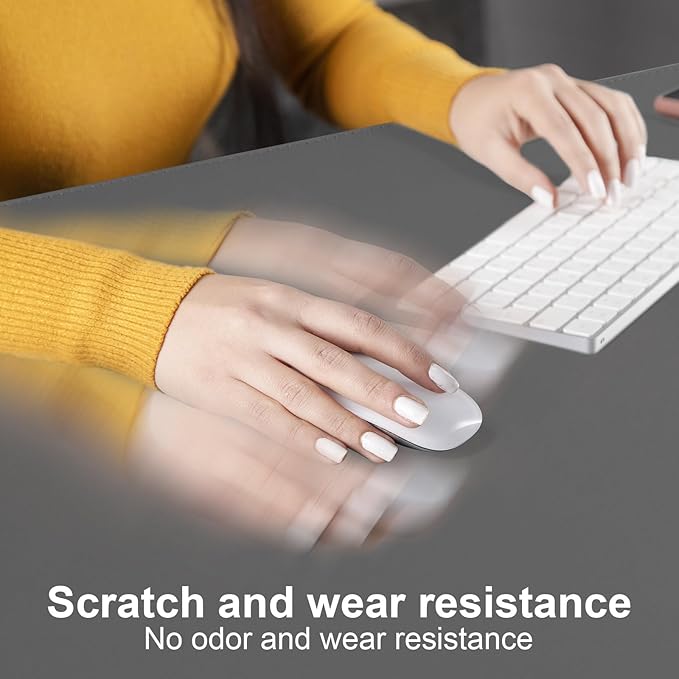 DAWNTREES Desk Mat Protector,PU Leather Desk Pad,Non Slip, Large Mouse Pad and Keyboard Mat, Waterproof Writing Pad for Office and Home (Dark Gray,35.5''x16.9'')
