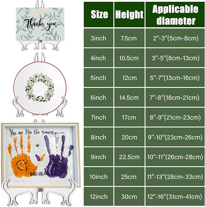 LonlyEagle 4 Pack 12 Inch Clear Plastic Easels or Stand/Plate Holders to Display Pictures or Other Items at Weddings, Plate Stands for Home Decoration, Birthday, Tables