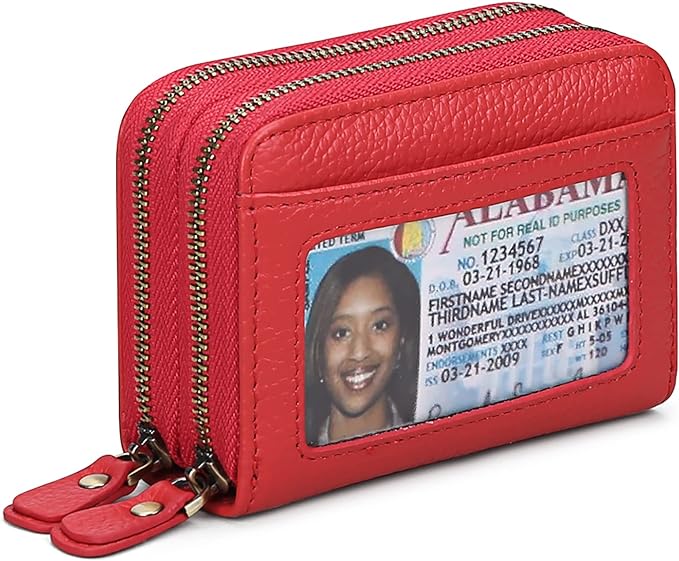 GOIACII Small Genuine Leather Wallet for Women, RFID Blocking Credit Card Holder Wallet
