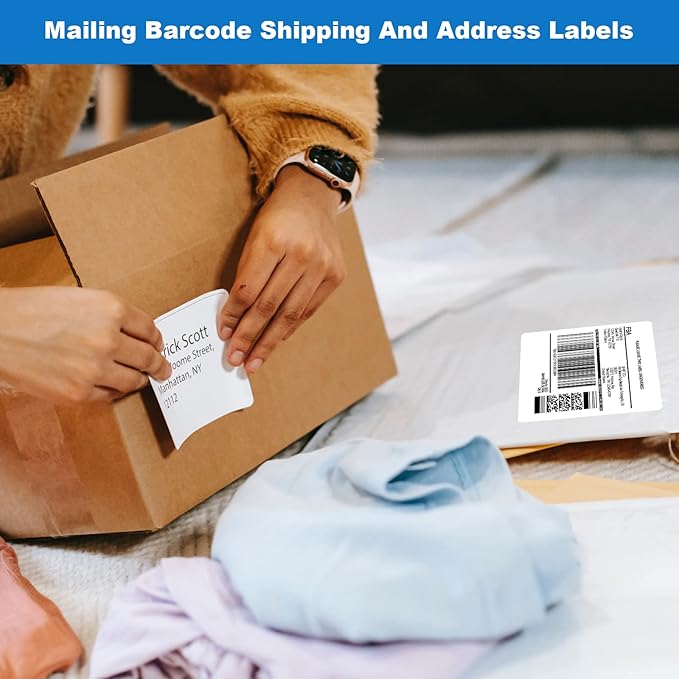 BESTEASY 3 1/3" x 4" Labels Shipping Labels for Laser Inkjet Printers, 6 Up Self Adhesive FBA Address Labels, White Matte Mailing Label Stickers (1000 Sheets, 6000 Labels)