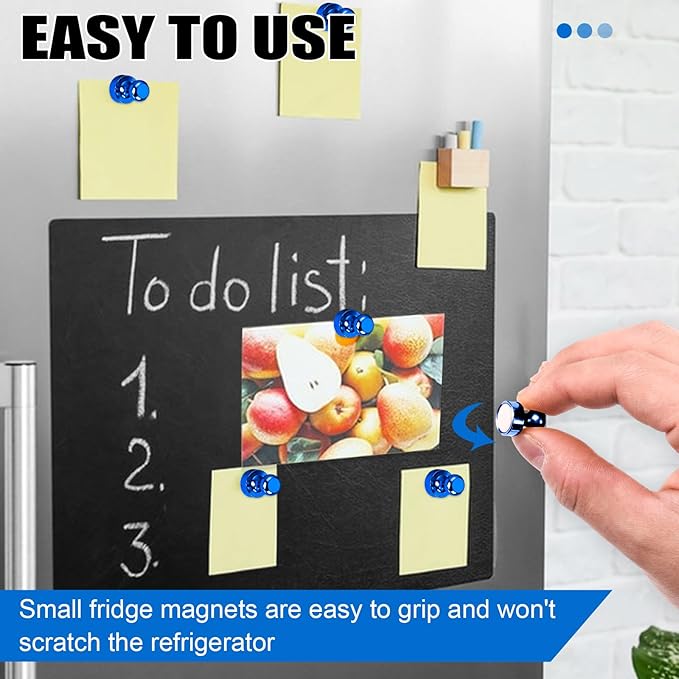 LOVIMAG Fridge Magnets 20Pcs Refrigerator Whiteboard Small Strong Magnet Classroom Kitchen Accessories Decorative Locker Set Decor Must Haves Office Calendar Refrigerador Magnetic Cute Crafts Blue