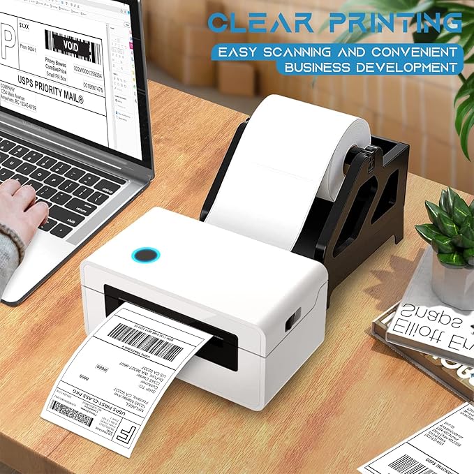 MFLABEL 4x6 Direct Thermal Shipping Labels - 10 Rolls of 250 Labels, Perforated Easy-Peel Blank Address Labels for Thermal Printers, Compatible with Rollo, Munbyn, Zebra for UPS, Amazon, eBay, Shopify
