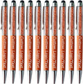 Yucold Customized Pens with Name/Logo - Touch Screen Stylus Ballpoint Pen, Perfect for Weddings, Business & Personalized Gifts (Orange,10)