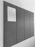 DECORITA Felt Wall Tiles | Large Cork Board Alternative | Aesthetic Felt Bulletin Board for Office, Home & Classroom | Large Cork Boards for Walls Pinboard (12-Pack) | Gray
