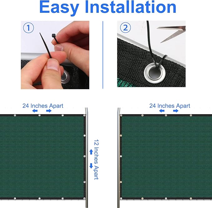 Green 2'6" x 18' Fence Privacy Screen Commercial Outdoor Backyard Shade Windscreen Mesh Fabric