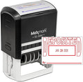 MaxMark Large Self-Inking Rubber Date Office Stamp with Deposited Phrase & Date - Red Ink, 12-Year Band - Style 5