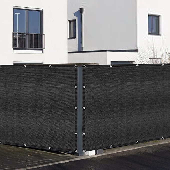 Black 2'6" x 10' Fence Privacy Screen Commercial Outdoor Backyard Shade Windscreen Mesh Fabric