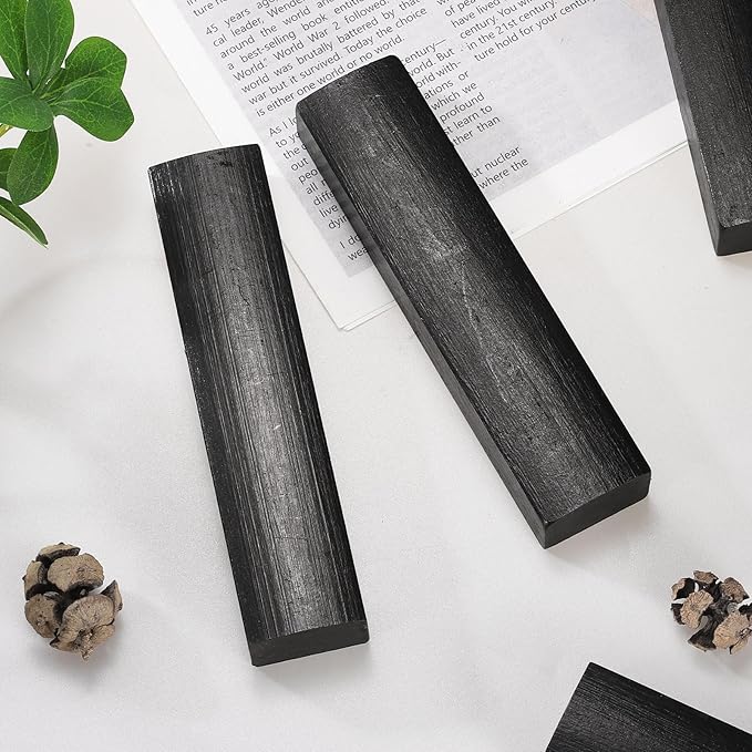 uxcell 1 Pair Calligraphy Paper Weights, 5.9" Wooden Paperweight Desk Accessory for Home Office Calligraphy Practice Drawing Writing, Gift for Writers Professionals, Black