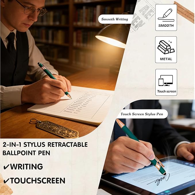 CRME Custom Pens Personalized Pen with Name/Text Engraved Black Ink Retractable Ballpoint Pen for Journaling,Office Supplies Back to School Supplies for Girls Birthday Bulk Pack Dark Green Pen