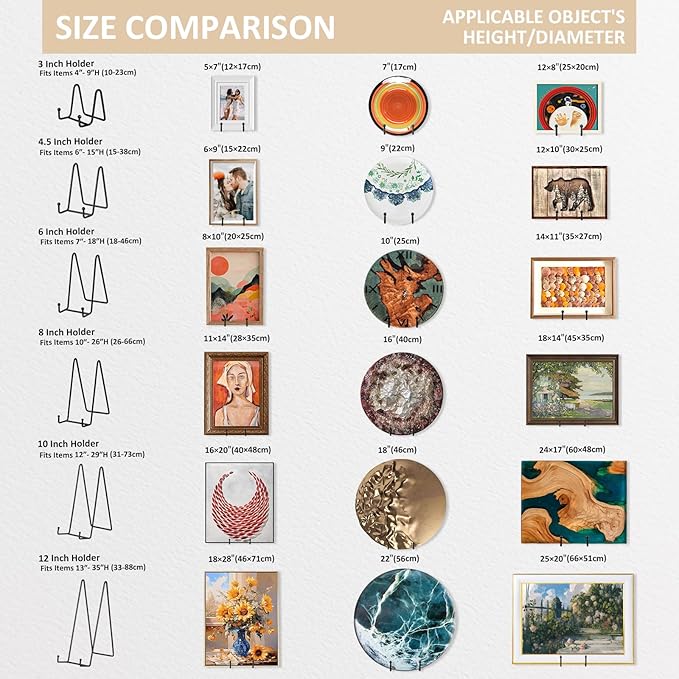 LIONWEI LIONWELI Black Decorative Plate Stand Holder Picture Frame Stand Easel Display Stand