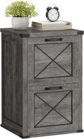 VASAGLE File Cabinet, Filing Cabinet with 2 File Drawers, Printer Stand, Fit A4, Letter Size, Hanging File Folders, Modern Farmhouse Style, for Home Office, Misty Gray UOFC048G01
