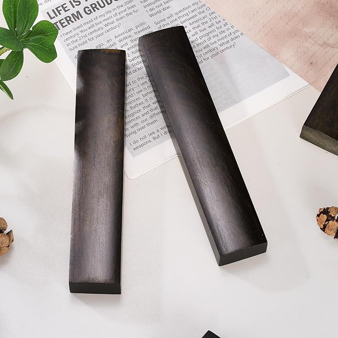 uxcell 1 Pair Calligraphy Paper Weights, 4.3" Wooden Paperweight Desk Accessory for Home Office Calligraphy Practice Drawing Writing, Gift for Writers Professionals, Brown