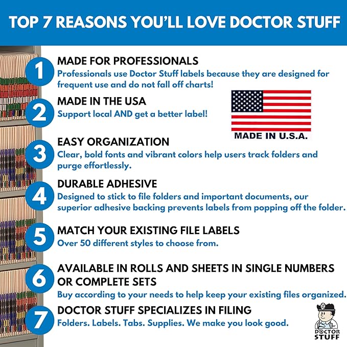 Doctor Stuff - File Folder Labels, Terminal Digit Filing, Consecutive Double Digit Numbers 60-69, Barkley FDDBM Match - BXDM Series Chart Stickers, Lavender, 1" x 1-1/2", 500/Roll