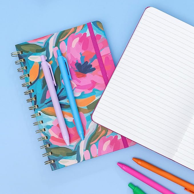 PAPERAGE Lined Spiral Journal Notebook, (Kraft), 160 Pages, Hardcover Journal for Women & Men, Medium 5.5 in x 8 in - 100 GSM, Thick Paper, Spiral Notebook for Work, School & Journaling
