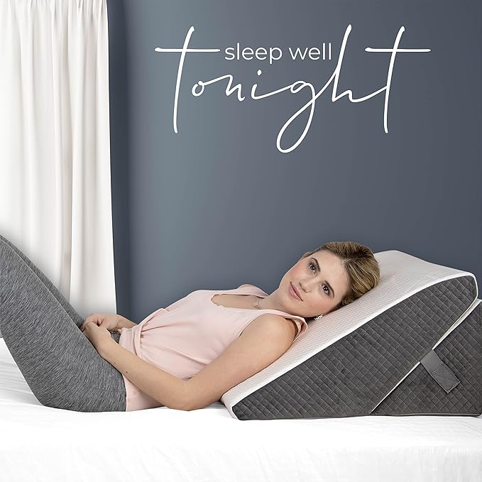 Kolbs Memory Foam Adjustable Bed Wedge Pillow - Wedge Pillow Set for After Surgery - 9 and 12 inch Height Plush Velvet Cover Multi Use for Sleeping and Acid Reflux (Adjustable Height)