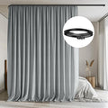 MaKefeile Room Divider Curtains with Flexible Ceiling Tracks Set,Blackout Curtain Ceiling Mount Curtain Track Privacy Room Dividers Ceiling Track Curtain Rod(Grey Drape & Black Rail W 100 × H 96 in)