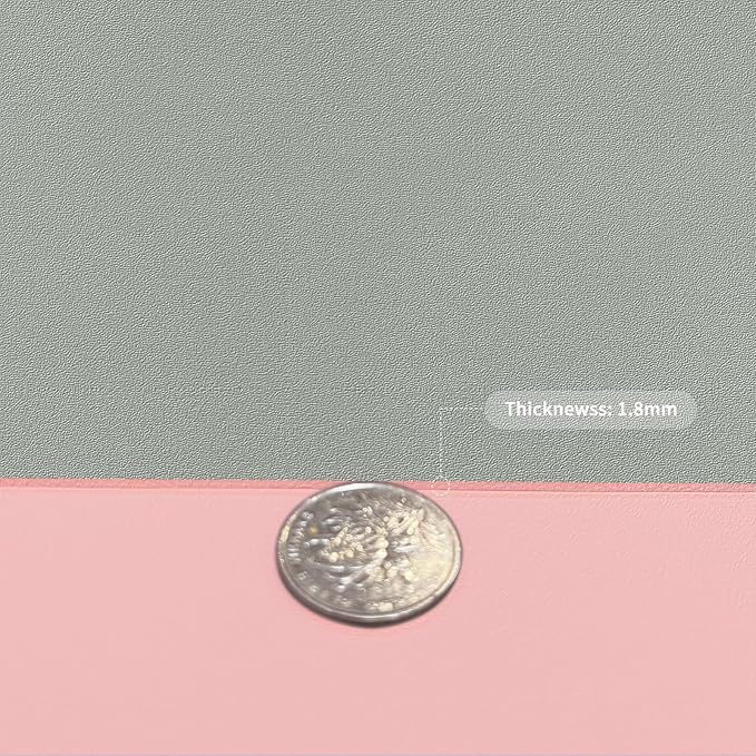 Zinkooat Leather Desk Mat,1.8mm Thick,16x60 Inch Desk Cover,Desk Protector Mat,Dresser Cover Top,XL Desk Mat,Table Top Protector,Dresser Protector Top(Pink+Silvery,16x60)