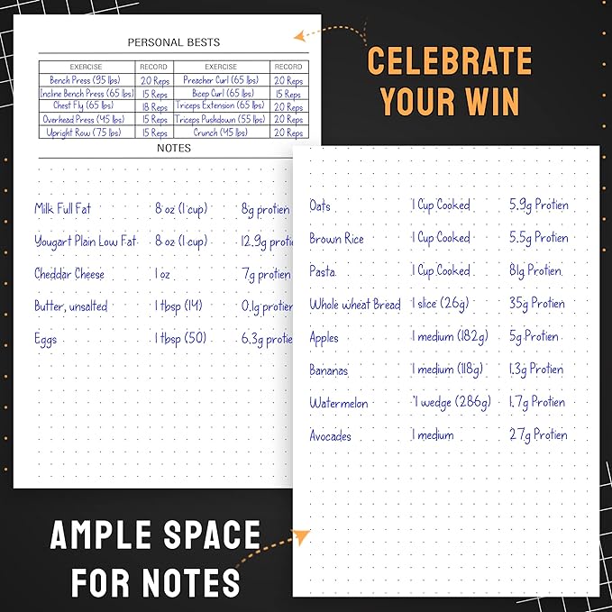 Nextnoid Hardcover Fitness Journal Workout Planner for Men & Women - A5 Sturdy Workout Log Book to Track Gym & Home Workouts - Navy Blue