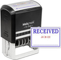 MaxMark Large Self-Inking Rubber Date Office Stamp with Received Phrase & Date - Blue/Red Ink, 12-Year Band - Style 3