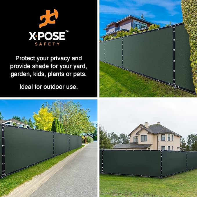 Xpose Safety Privacy Fence Screen 8’ x 50’ (72 Pack) – Bulk Full Pallet – Heavy Duty Green Mesh with 90% Visibility Block, UV Protection – for Garden, Yard, Nursery, Kennel, Dog Run, Greenhouse