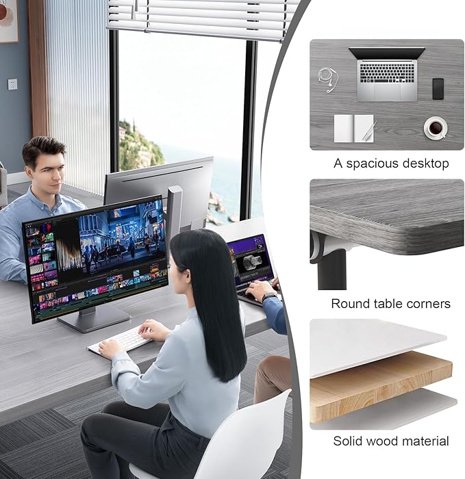 JEHUJD Conference Table,55.1''Folding Conference Room Table for 4-12 People,Mobile Flip Top MeetingTraining Table with Different Coulor and Styles for Offices, Classrooms,Meeting Room (4, 61''F)