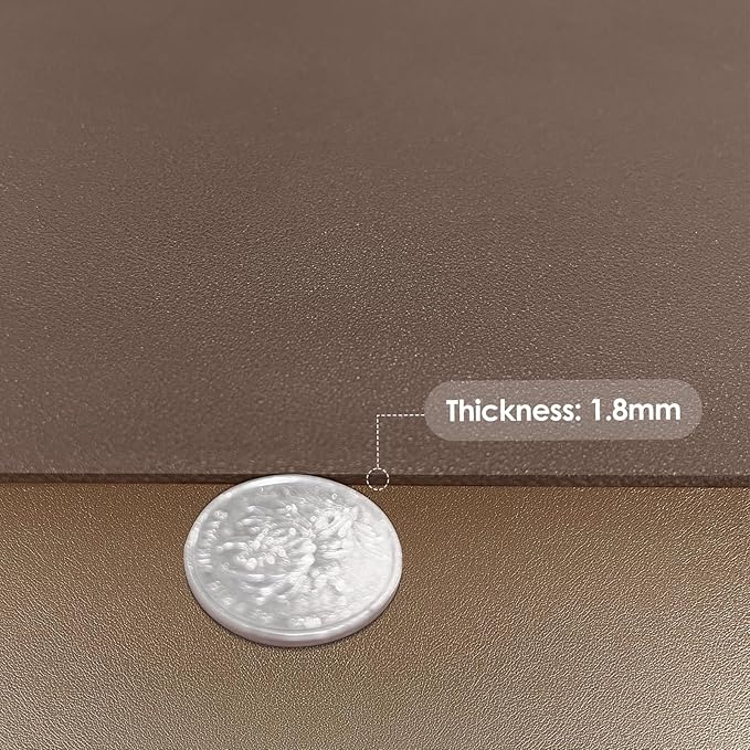 Zinkooat Leather Table Cover,1.8mm Thick,24x48 Inch Desk Cover,Large Desk Mat,Table Protector,Table Cover Protector,Desk Protector,Table Pad(Mud Color+Champagne Gold,24x48)
