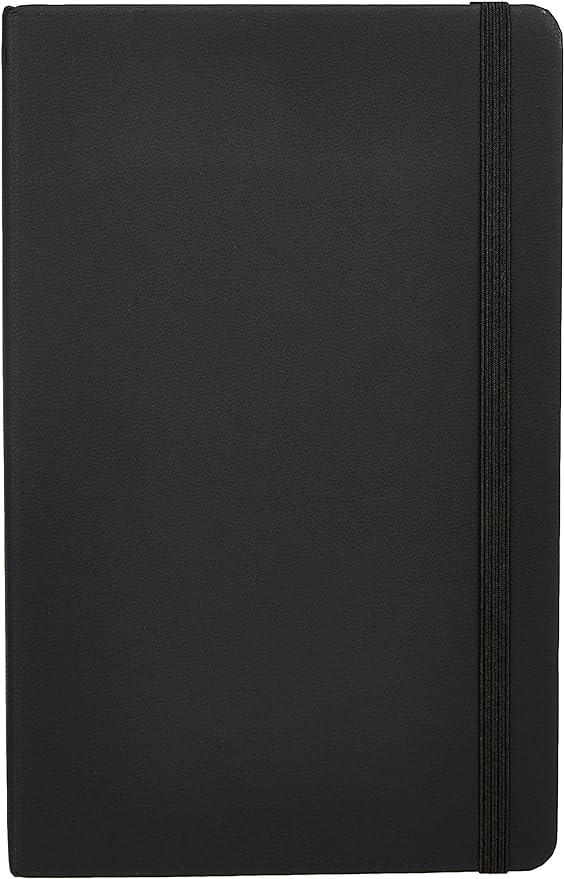 Amazon Basics Classic Grid Notebook, Graph Ruled, 240 Pages, Black, Hardcover, 5 x 8.25-Inch