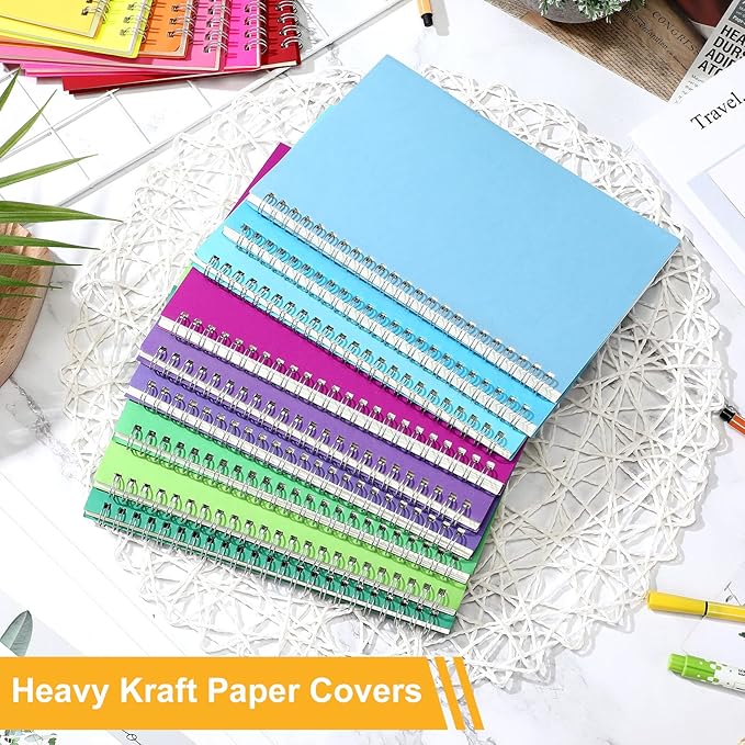 Pasimy 30 Pcs Bulk Spiral Notebook, College Ruled Spiral Bound Notebooks Journals 8.3 x 5.5 Inch, 15 Pastel Color Journals School A5 Writing
