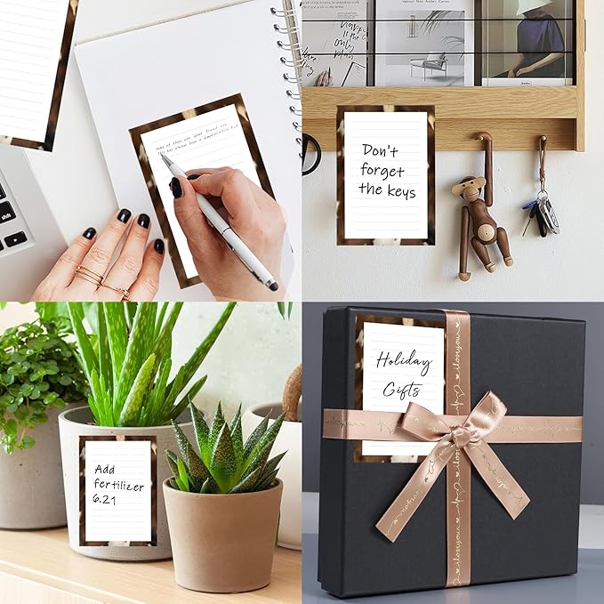 SXboxing Sticky Notes 4X6 Inches, 2 Pack Large Cute Self-Stick Pads, Bright Funny Memo Pads Easy to Stick for Home, Office Retro Brown Cowhide