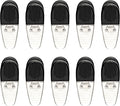 10 Magnetic Memo Holders Set - Large Clip, Plastic - Clear