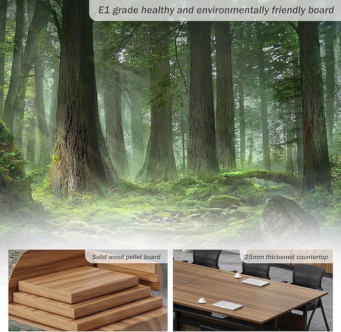 Foldable Conference Table,Modern Mobile Meeting Table with Silent Wheels,Rolling Training Room Tables,Easy to Move,Modular Conference Room Tables Folding Seminar Tables for Office,Classroom (6pack)