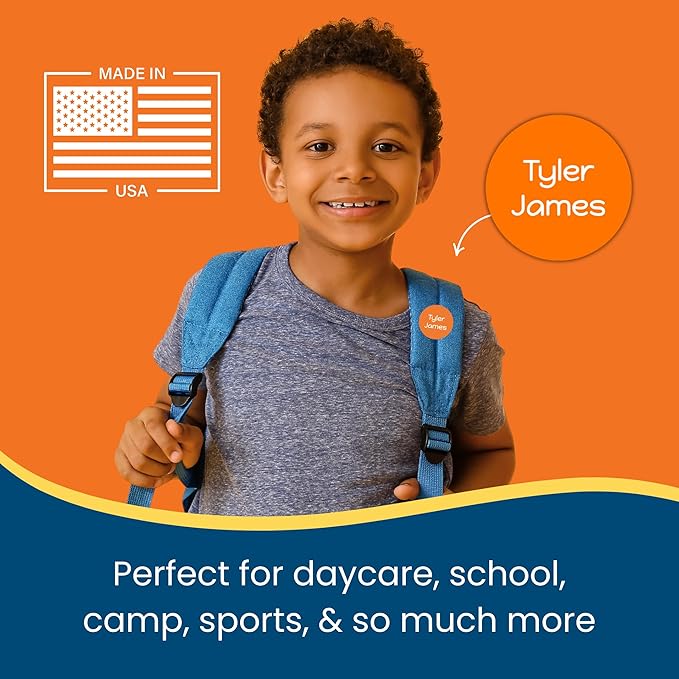 Name Bubbles - Basic Daycare Name Stickers for Kids (102 Count) - Personalized Waterproof Name Labels for School Supplies, Clothing Tags, Baby Bottles, All Ages - Washable Stick-On Labels (Confetti)