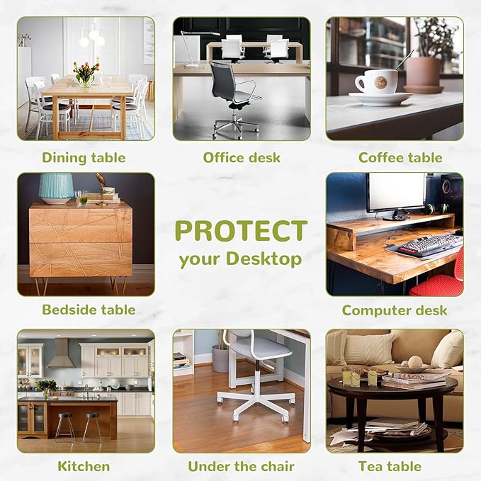 Eisdroma 24 x 55 Inch Clear Table Cover Protector, Clear Table Protector for Dining Room Table, 1.5mm Plastic Table Cover, Waterproof Table Pad for Kitchen, Office